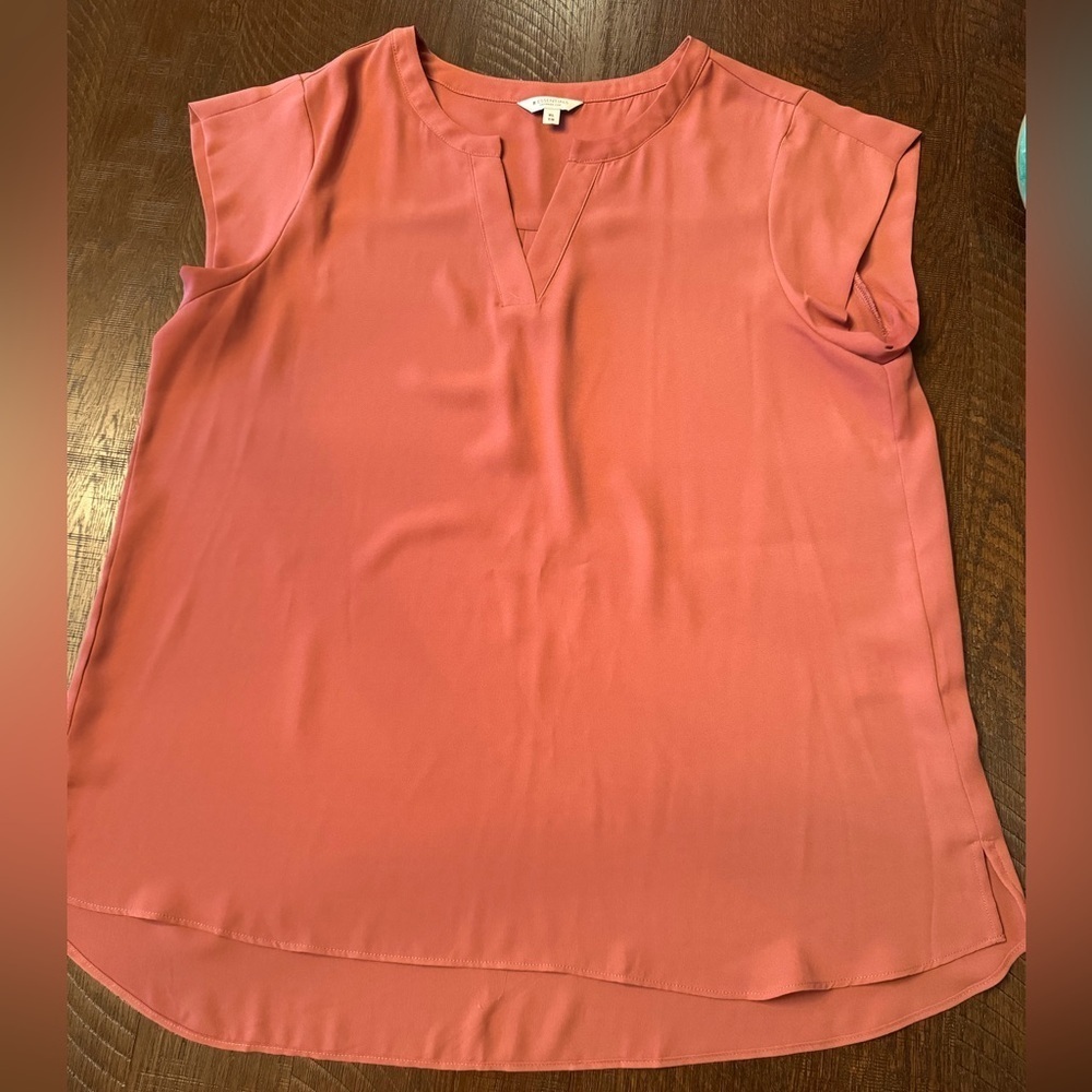 R Essentials Sleeveless V Neck Blouse